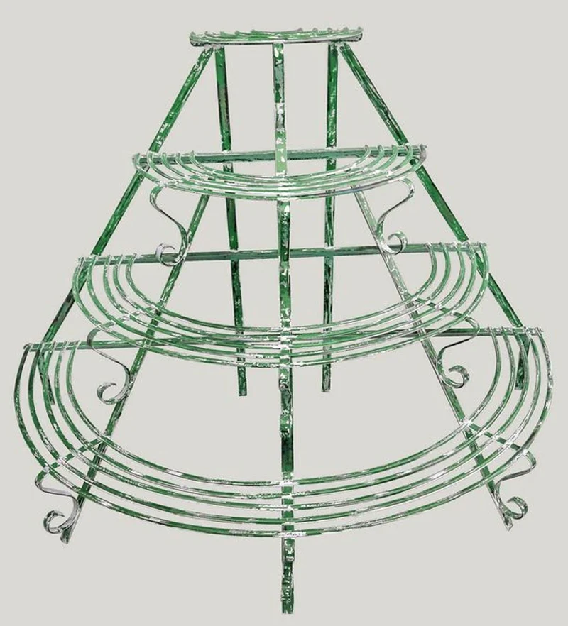 Casa Padrino Jugendstil Pflanzen Etagere / Blumentreppe 153 x 76 x H. 117 cm - verschiedene Farben - Schmiedeeisen Gartendeko