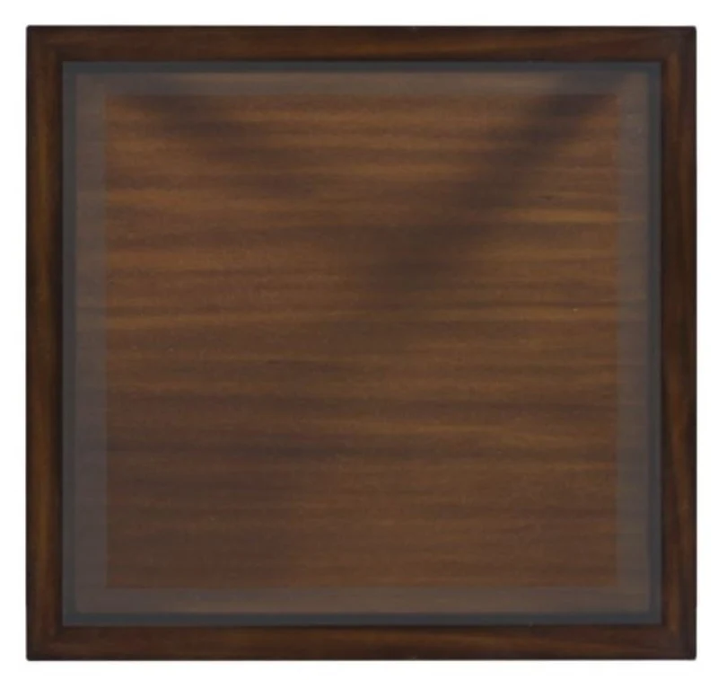 Casa Padrino Luxus Mahagoni Beistelltisch Braun / Schwarz 52 x 52 x H. 64 cm - Wohnzimmer Beistelltisch mit Glasplatte und Schublade