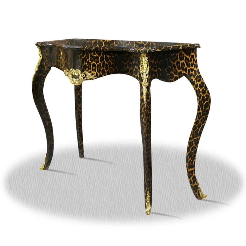 Casa Padrino Barock Konsole Leopard Gold 100 x 40 x H. 85 cm - Luxus Möbel