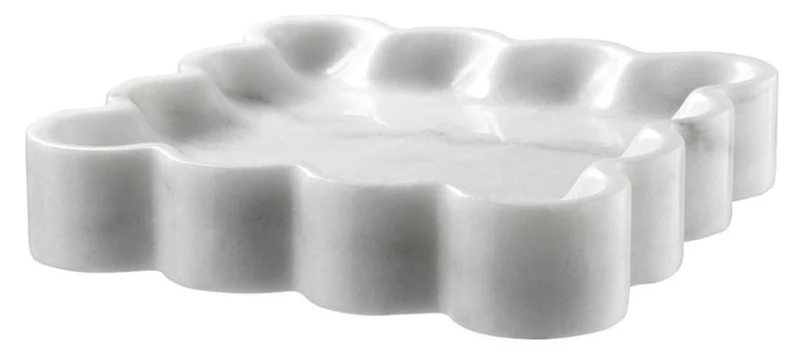 Casa Padrino Designer Marmor Schale Weiß 25 x 25 x H. 5 cm - Luxus Qualität