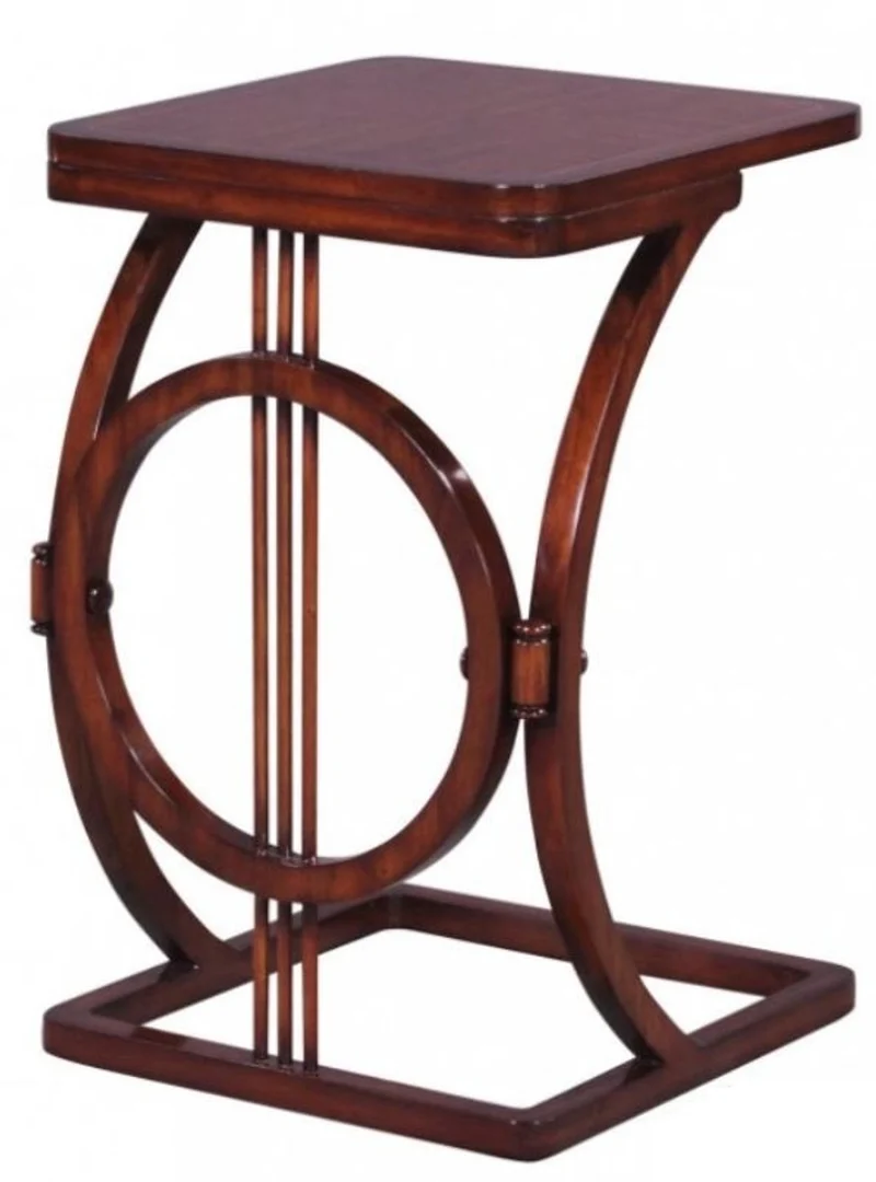 Casa Padrino Art Deco Mahagoni Snack Tisch / Beistelltisch Braun 40 x 40 x H. 62 cm - Luxus Möbel