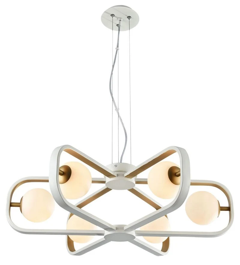 Casa Padrino Luxus Hängeleuchte Weiß / Gold Ø 65 x H. 20 cm - Luxus Kollektion