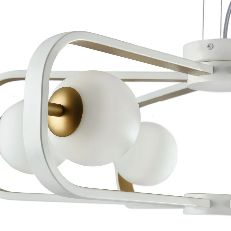 Casa Padrino Luxus Hängeleuchte Weiß / Gold Ø 65 x H. 20 cm - Luxus Kollektion