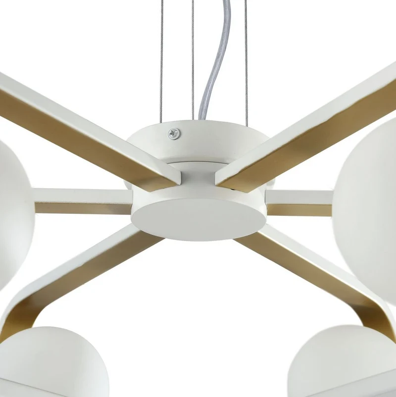 Casa Padrino Luxus Hängeleuchte Weiß / Gold Ø 65 x H. 20 cm - Luxus Kollektion
