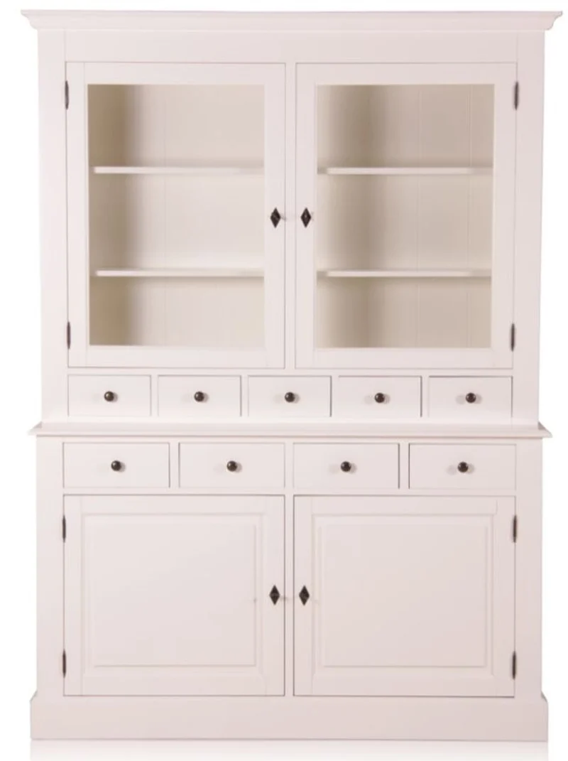 Casa Padrino Landhausstil Wandschrank Antik Weiß 155 x 46 x H. 280 cm - Landhausstil Möbel