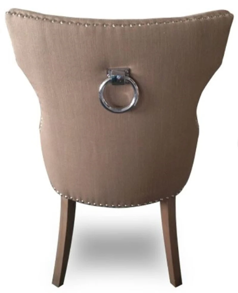 Casa Padrino Luxus Esszimmerstuhl, zeitloses Design in Taupe und Braun, 59 x 65 x H. 98 cm