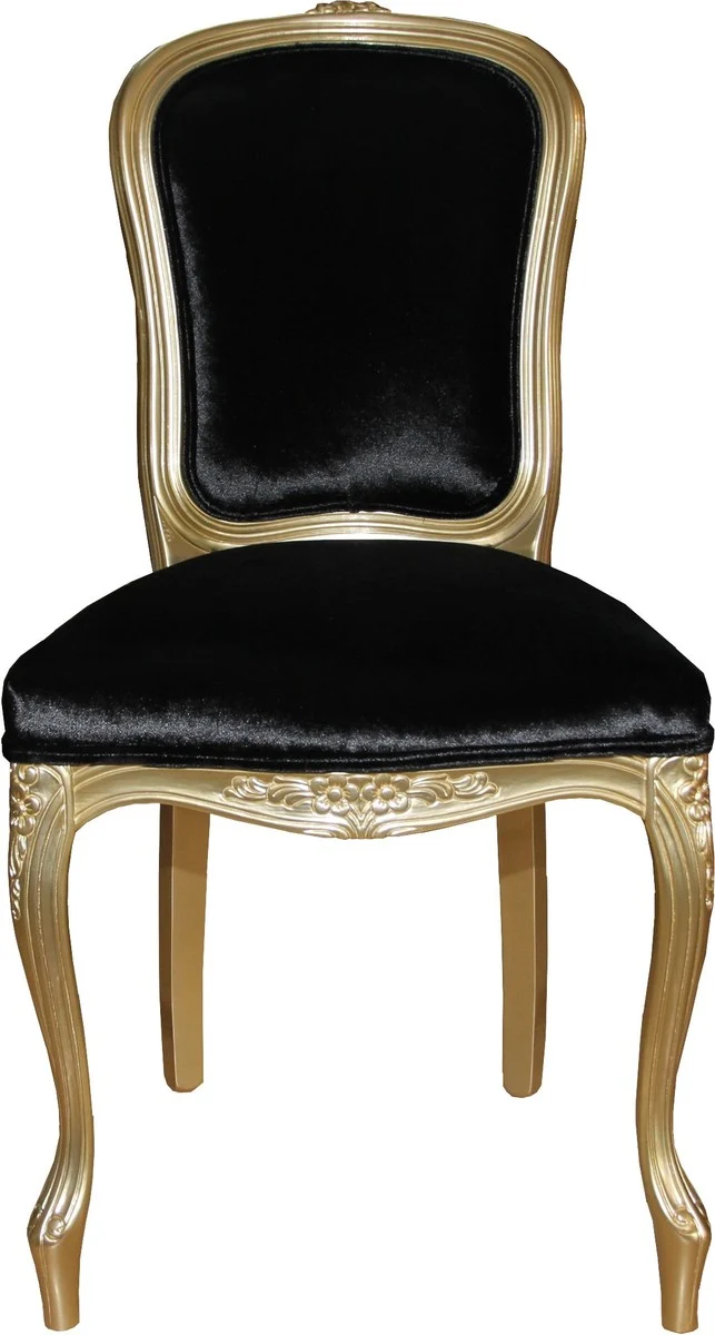 Casa Padrino Barock Luxus Esszimmer Set Schwarz/Gold - Esstisch + 6 Stühle - Möbel Antik Stil - Luxus Qualität - Limited Edition