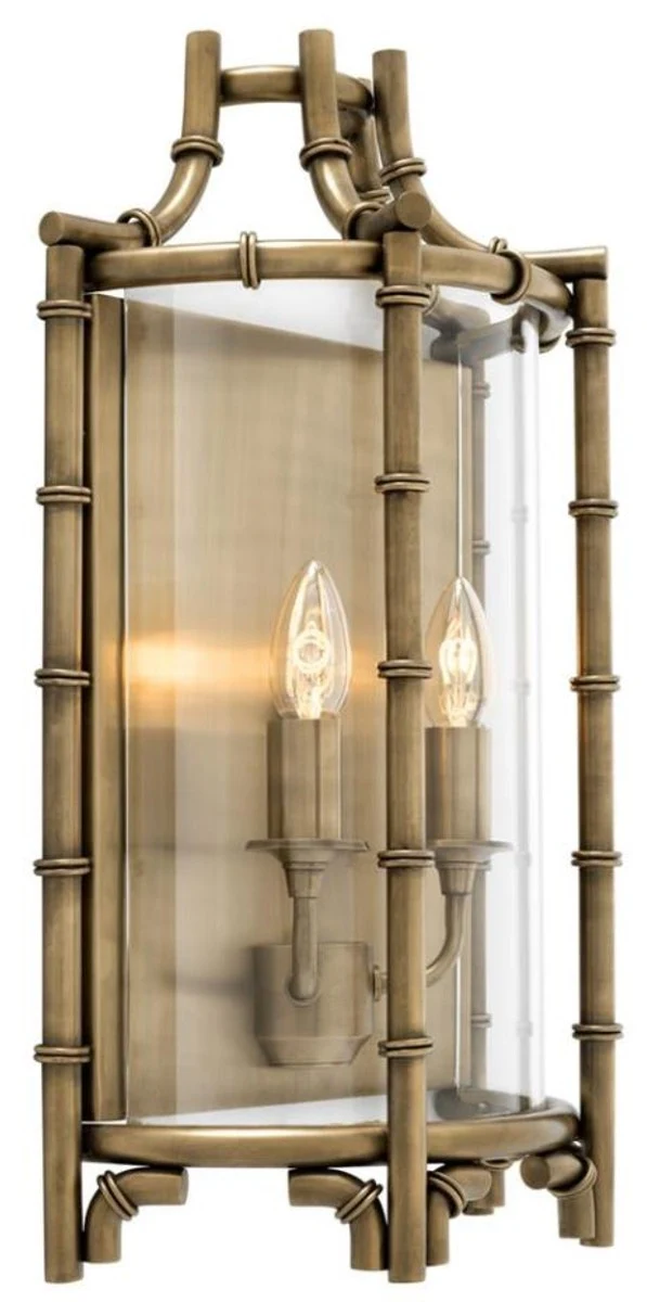 Casa Padrino Luxus Wandleuchte Antik Messing 30,5 x 15 x H. 52,5 cm - Limited Edition