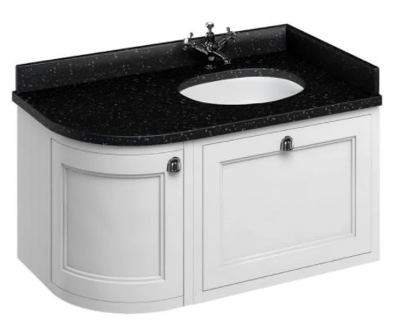 Casa Padrino Hänge-Waschschrank Jugendstil Waschtisch mit Granitplatte Schublade und Tür 98 x 55 x H. 59 cm