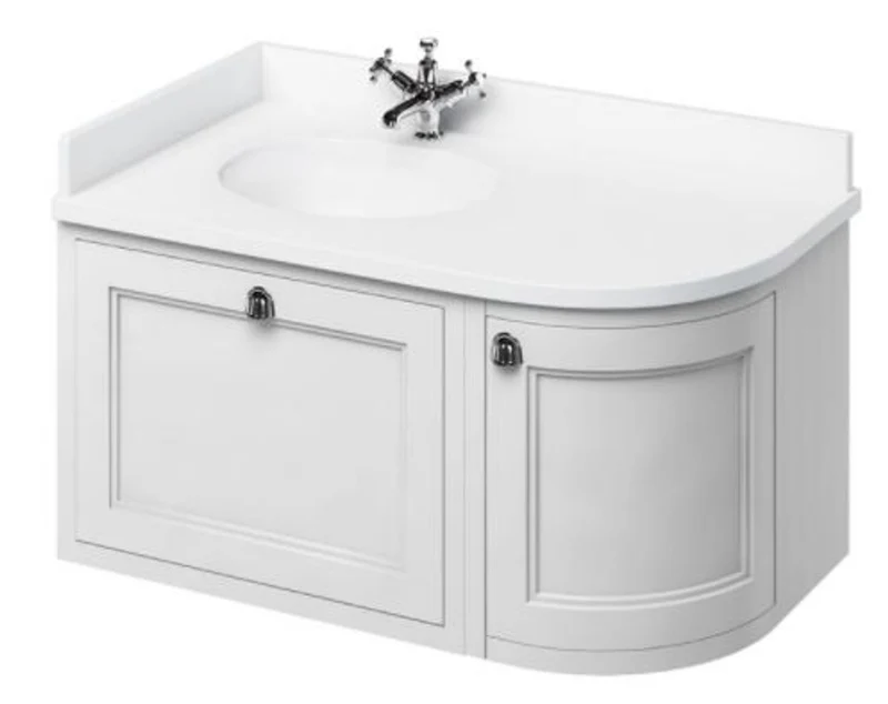 Casa Padrino Hänge-Waschschrank mit Marmorplatte Schublade und Tür - Luxus Waschtisch