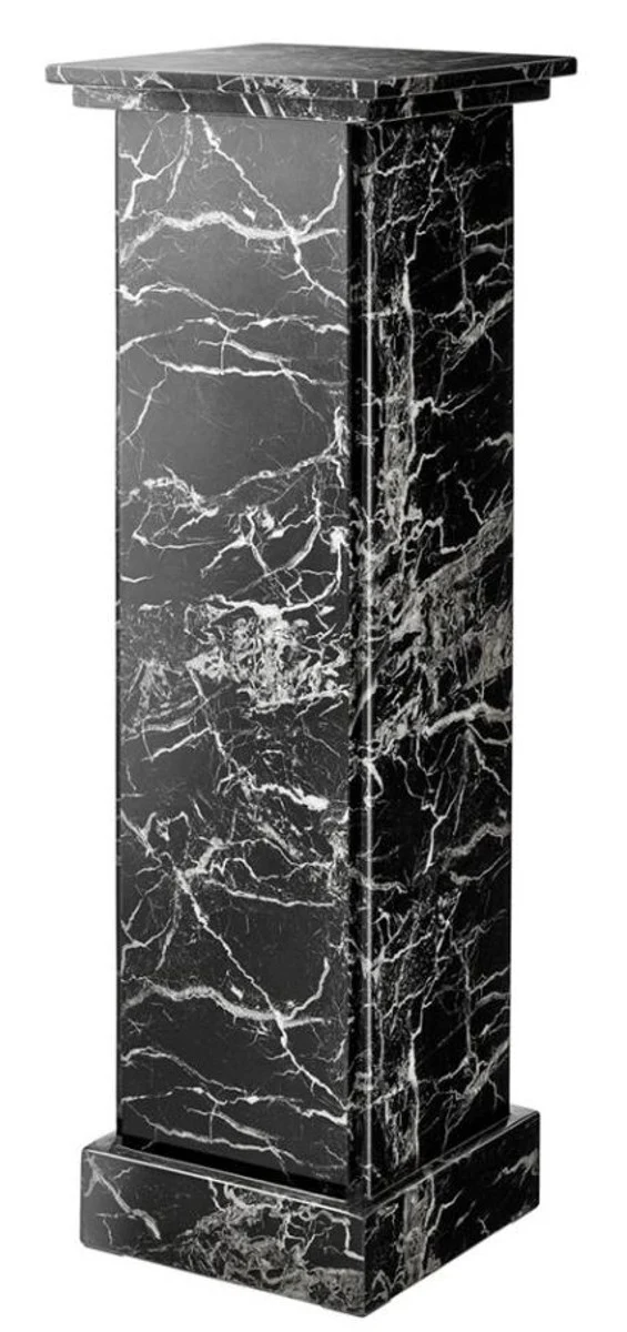 Casa Padrino Kunstmarmor Säule Schwarz 39 x 39 x H. 122 cm - Luxus Beistelltisch