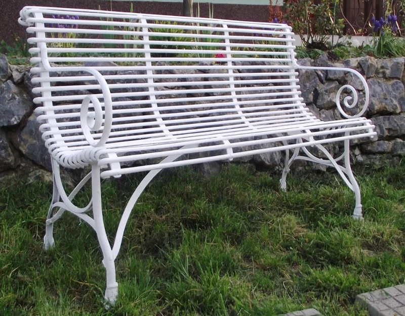 Casa Padrino 3er Gartenbank - Vintage Schmiedeeisen Bank