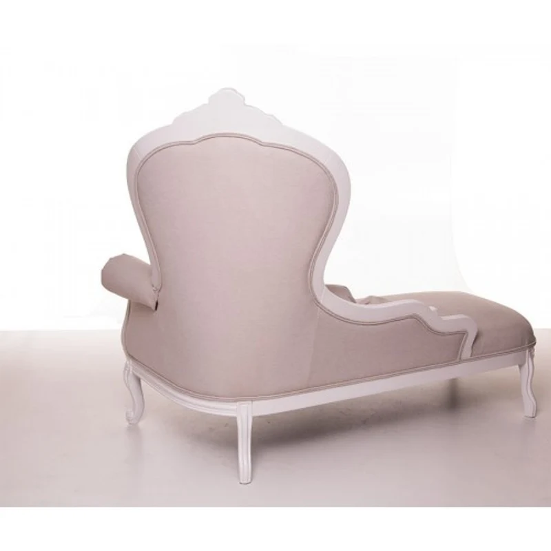 Casa Padrino Luxus Barock Chaiselongue in Creme und Altweiß mit goldfarbenem Blattmetall - 150 x 64 x 118 cm