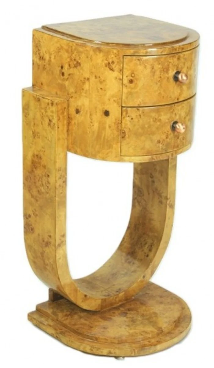 Casa Padrino Art Deco Schubladen Schrank Vogelaugenahorn, Massivholz, 40 x 40 x 75 cm