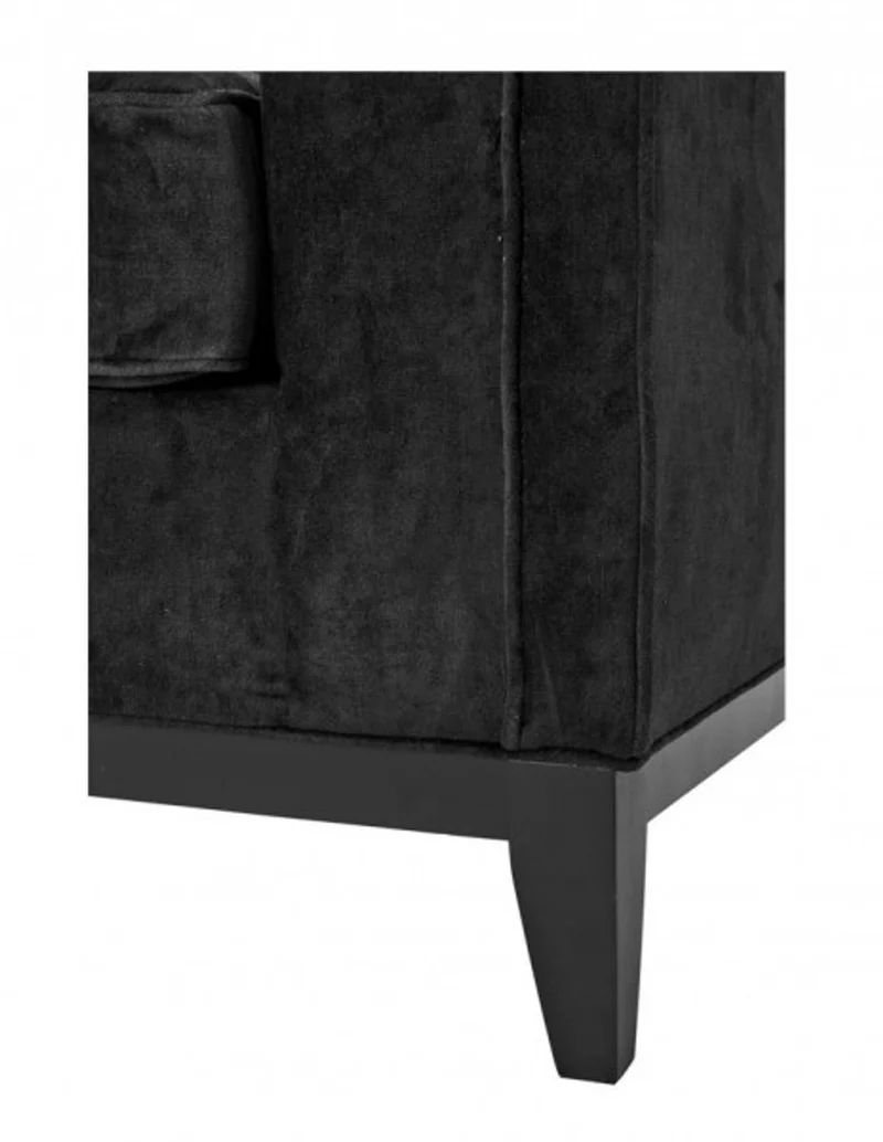 Casa Padrino Luxus Sofa im Barock Stil, schwarzer Samt und schwarze Beine, 230 x 81 x 78 cm
