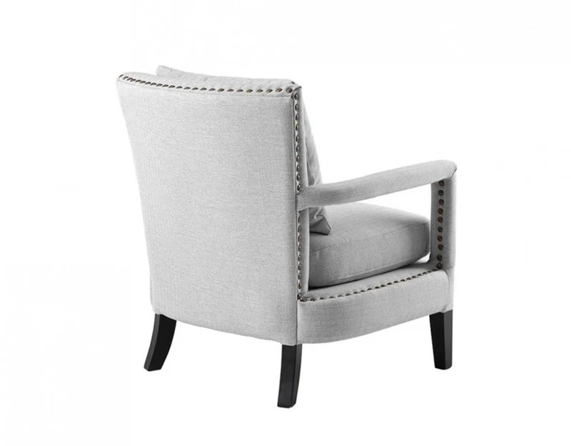 Casa Padrino Luxus Lounge Sessel im Barock Stil - Hellgrau / Schwarz - 70 x 70 x 81 cm