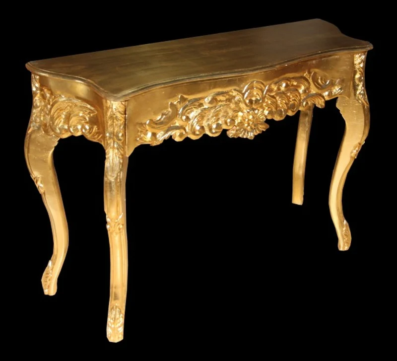 Casa Padrino Barock Konsolentisch Gold mit Schubladen, Damen Schminktisch, Antik Stil, B 116 cm x H 77 cm x T 36 cm