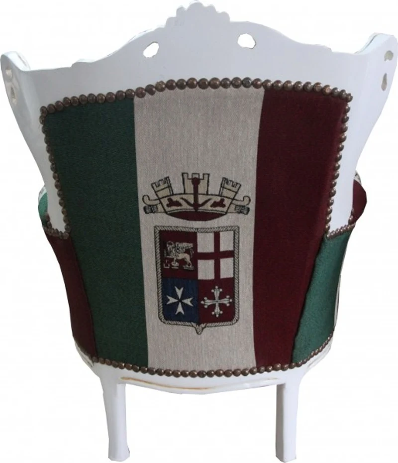 Casa Padrino Barock Kinder Sessel Italien Design Creme - Handgefertigter Thron aus Massivholz, Höhe 84 cm
