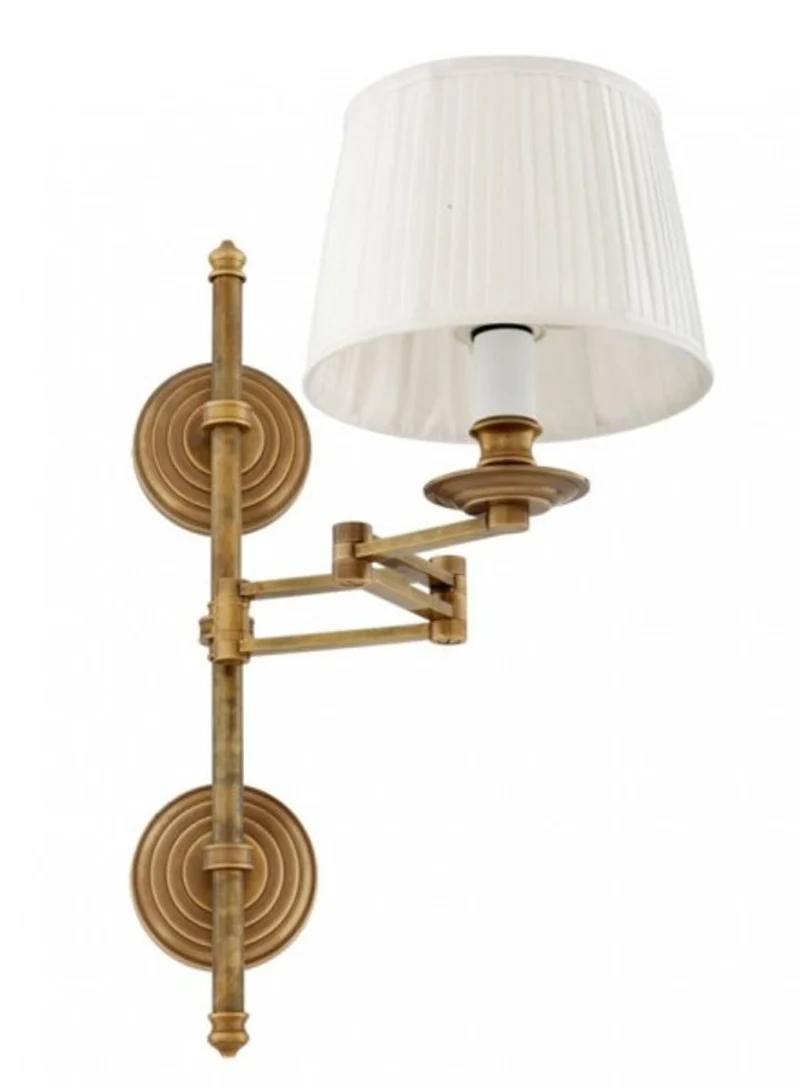 Casa Padrino Luxus Wandleuchte Messing mit Schwenkarm - 21,5 x 37-50 x 51 cm
