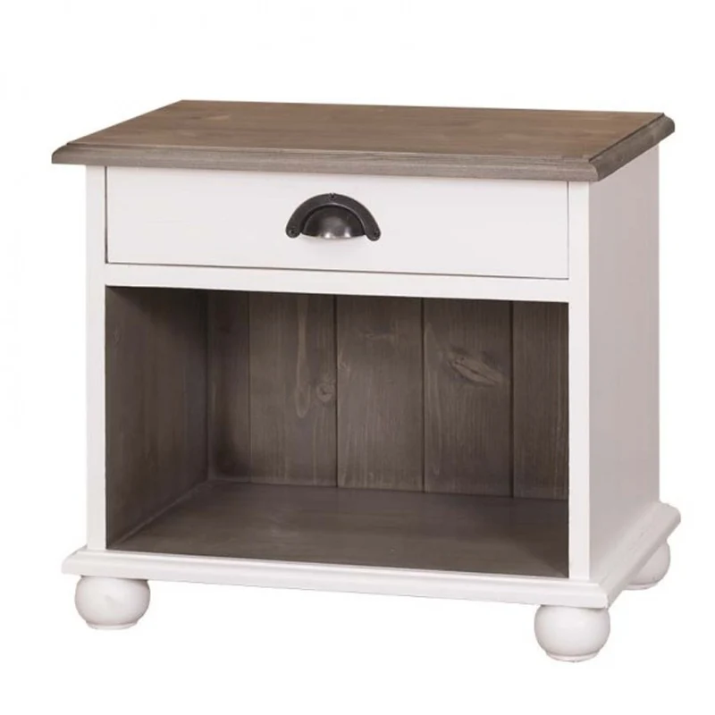 Casa Padrino Landhaus Stil Nacht Schrank Kommode mit 1 Schublade - Jugendstil Shabby Chic Möbel - Massivholz Nachtschränkchen