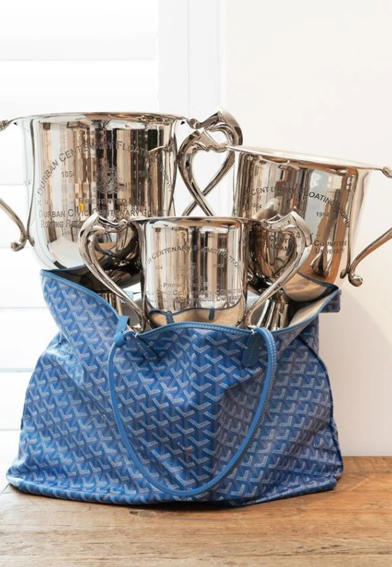 Casa Padrino Trophäe Silber 33 x 20 x H. 25 cm - Luxus Dekoration
