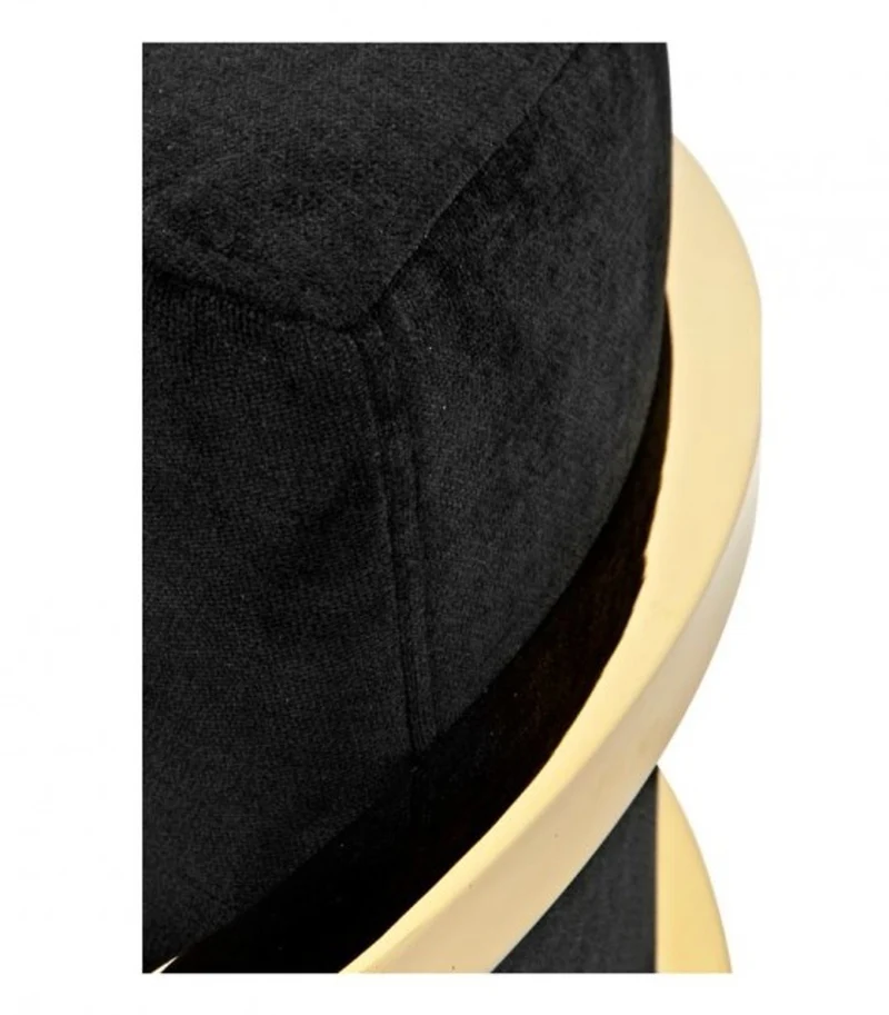 Casa Padrino Luxus Designer Art Déco Hotelsessel in Gold und schwarzem Samt, 76 x 76 x 70 cm