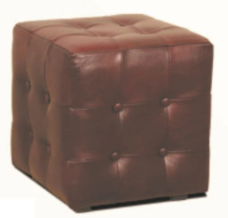 Casa Padrino Chesterfield Echtleder Hocker 40 x 40 x H. 42 cm - Luxus Möbel