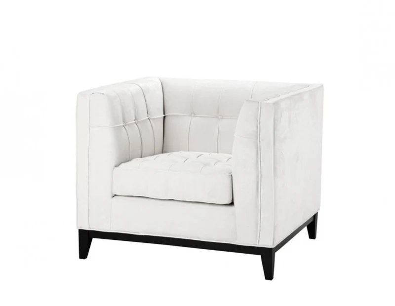Casa Padrino Luxus Designer Hotel Sessel in Weiß mit schwarzem Gestell - 94 x 82 x 77 cm