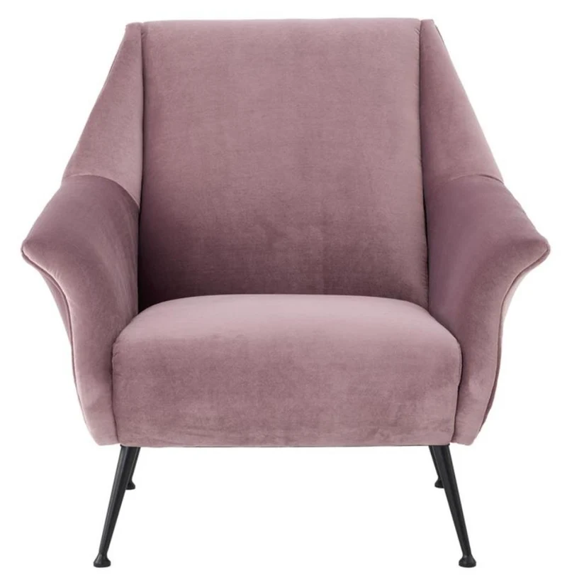 Casa Padrino Luxus Sessel in lila mit schwarzen Beinen 88 x 80 x H. 91 cm - Designer Club Möbel