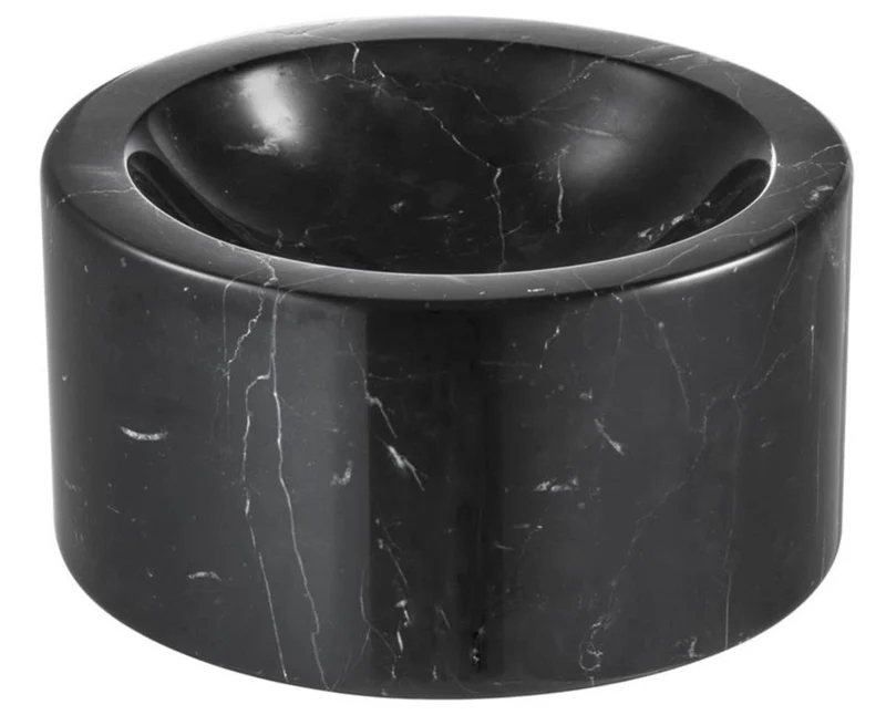 Casa Padrino Designer Marmor Schale Schwarz 15 x H. 8 cm - Luxus Kollektion
