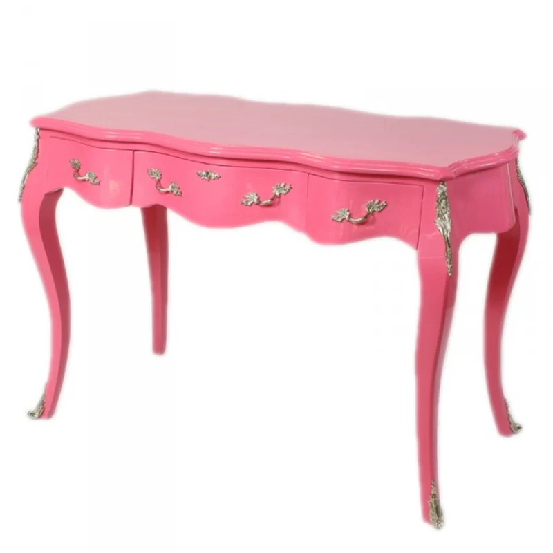 Casa Padrino Barock Schreibtisch Sekretär Konsole in Pink 120 x 60 x H80 cm - Luxus Möbel