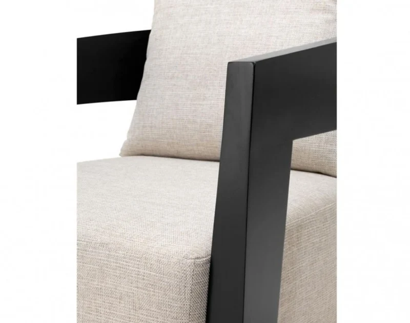 Casa Padrino Luxus Art Deco Sessel aus Mahagoni Holz in Schwarz und Hellgrau - 74 x 76 x 76 cm
