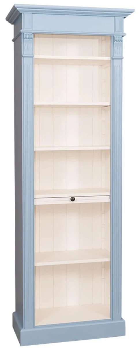 Casa Padrino Regalschrank im Landhausstil Hellblau / Weiß - 70 x 39 x H. 197 cm - Landhausstil Kollektion