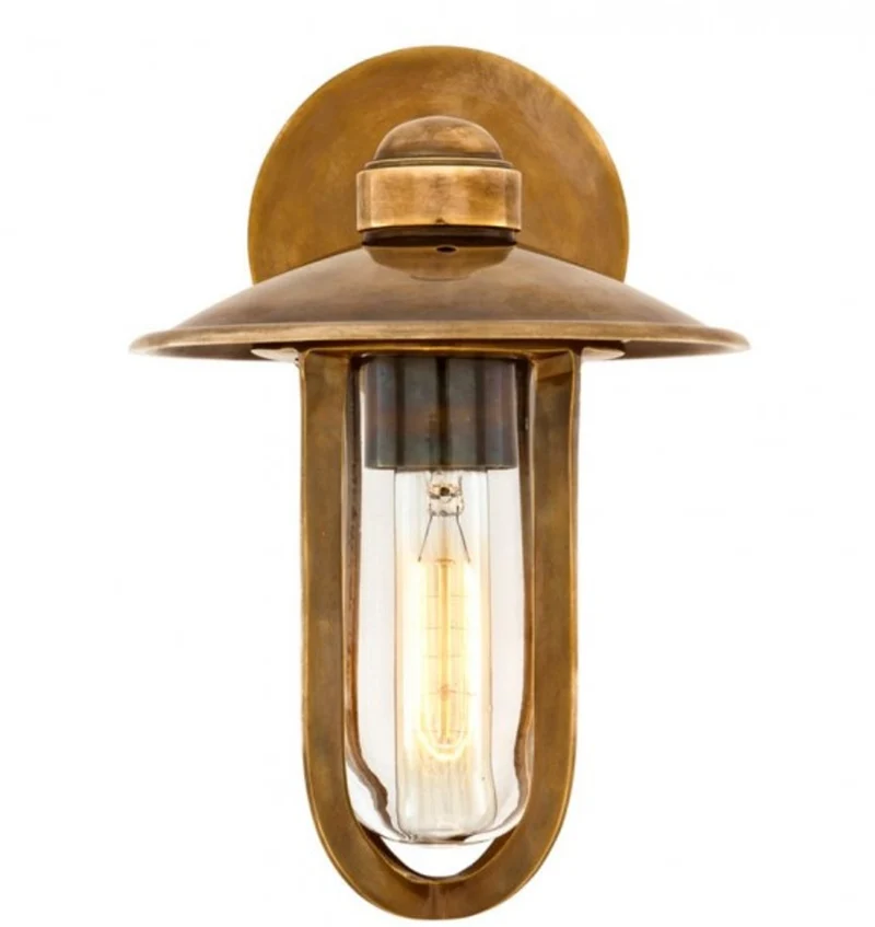 Casa Padrino Luxus Wandleuchte aus Messing und Glas - Goldfarben, 18 x 22,5 x 28 cm