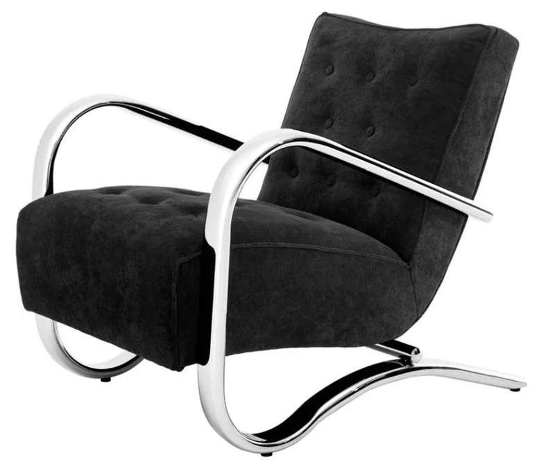 Casa Padrino Luxus Sessel Schwarz 64 x 82 x H. 75 cm - Designer Möbel