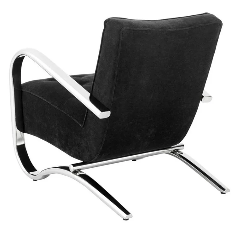 Casa Padrino Luxus Sessel Schwarz 64 x 82 x H. 75 cm - Designer Möbel