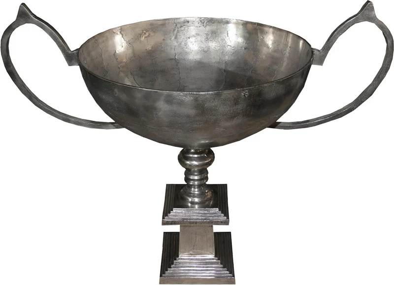 Casa Padrino Luxus Art Deco XXL Champagner Kühler, Pflanztopf mit Henkel - Antik Silber - 114 x 69 x 93 cm