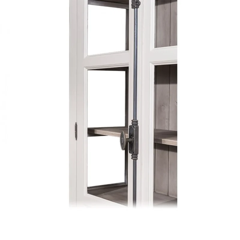 Casa Padrino Landhaus Vitrinen Schrank Küchenschrank 109 x H 210 cm- Esszimmer Schrank Wohnzimmer Antik Landhaus Stil
