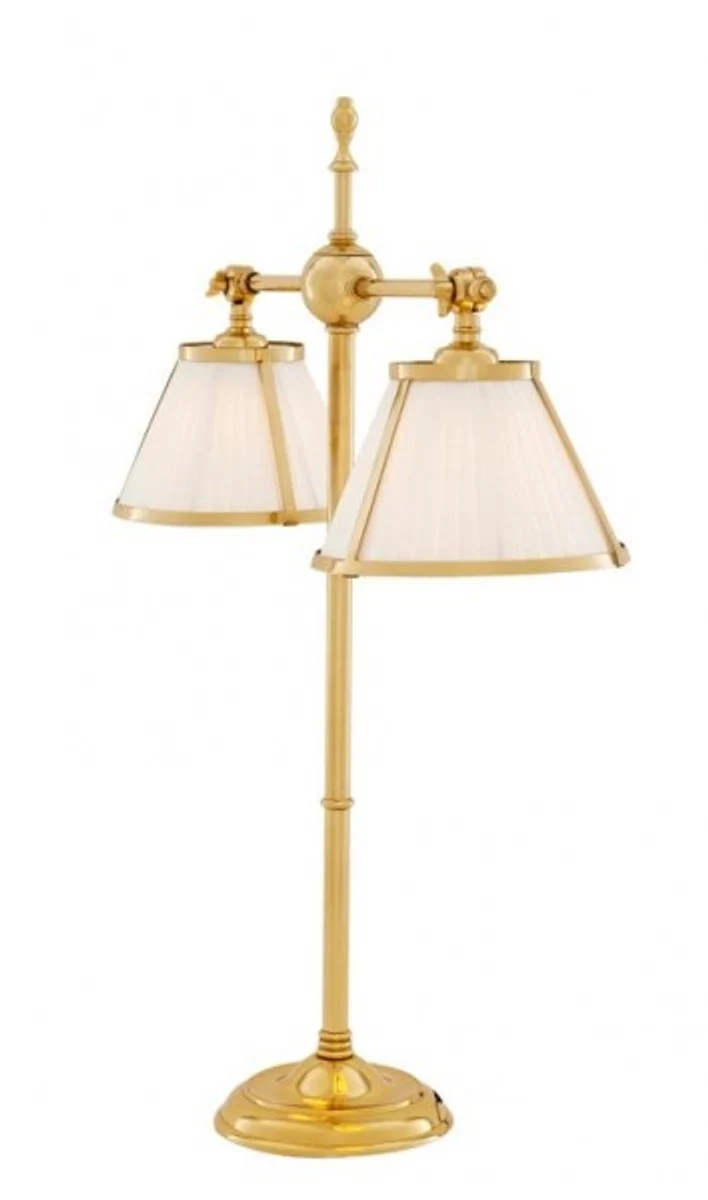 Casa Padrino Luxus Tischleuchte aus Messing in poliertem Messing - Durchmesser 18 x 62 cm - Höhe 73 cm