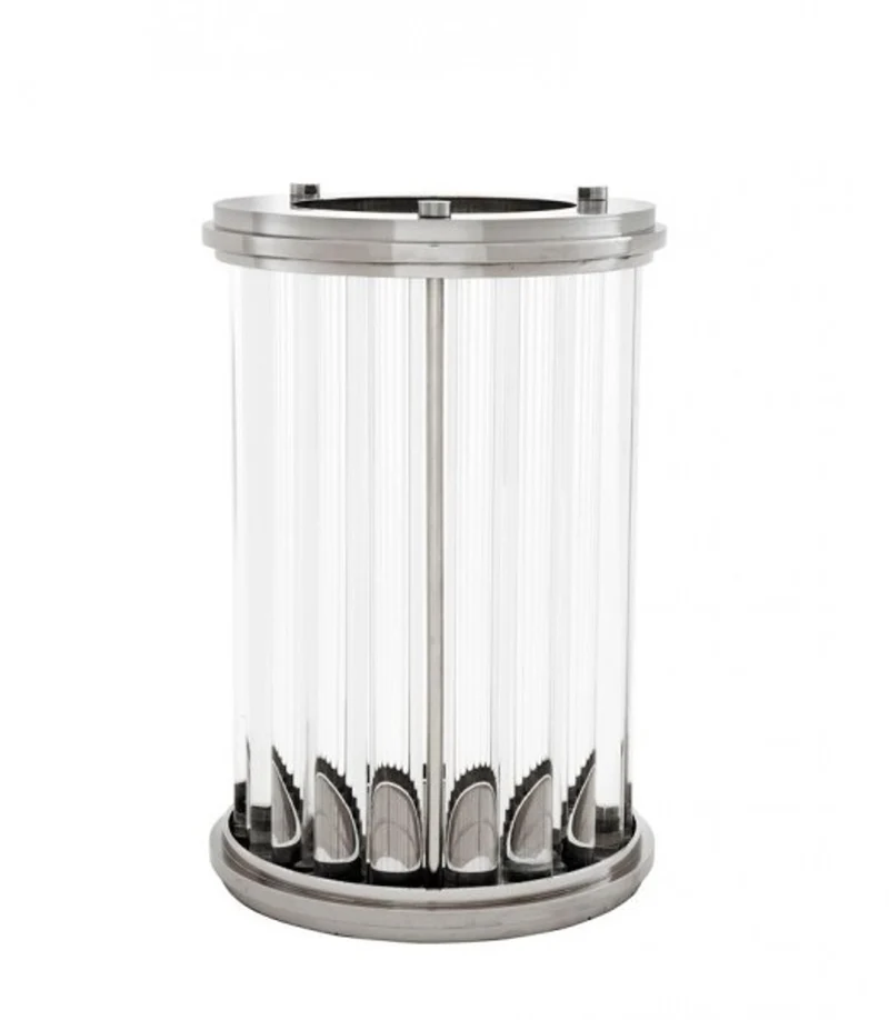 Casa Padrino Luxus Kerzenleuchter Silber Ø 26 x H. 41,5 cm - Designer Windlicht - Hotel & Restaurant Accessoires - Luxus Deko Accessoires