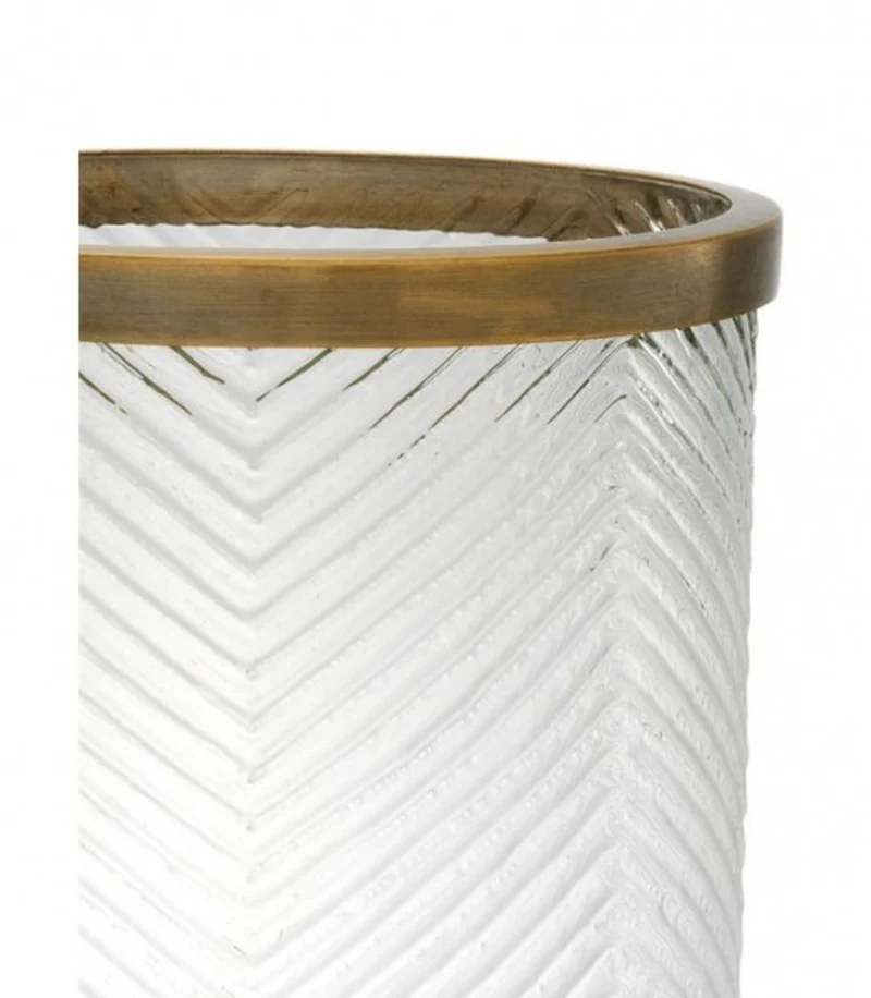 Casa Padrino Designer Windlicht Kerzenleuchter Vintage Messing 23 x H. 42 cm