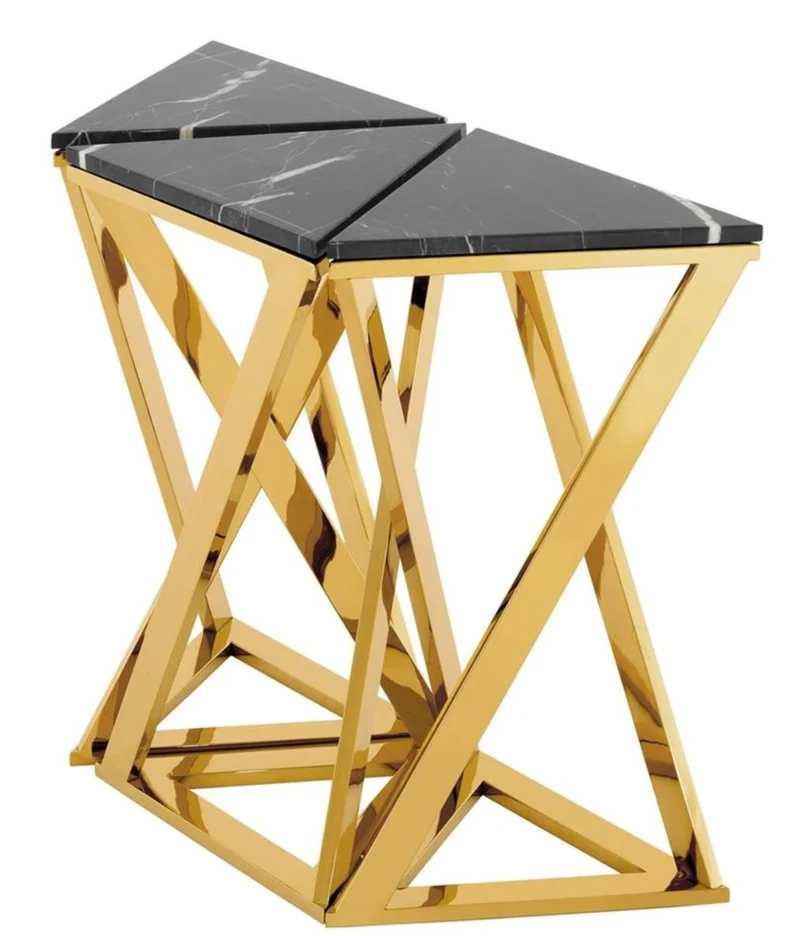 Casa Padrino Designer Konsole 3er Set Gold 95 x 41 x H. 80,5 cm - Luxus Kollektion