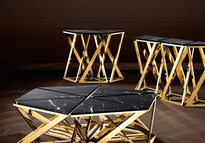 Casa Padrino Designer Konsole 3er Set Gold 95 x 41 x H. 80,5 cm - Luxus Kollektion