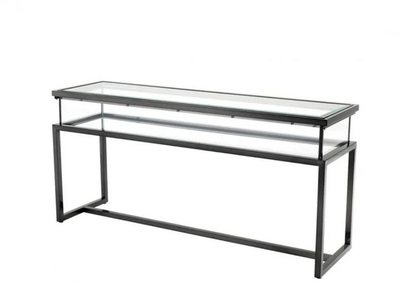 Casa Padrino Luxus Konsole Bronze 160 x 45 x H. 77 cm - Art Deco Möbel aus rostfreiem Stahl und Glas
