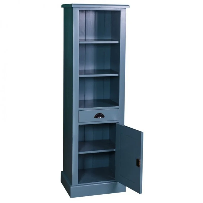 Casa Padrino Landhaus Stil Badezimmer Schrank Hochschrank mit Schublade - Bad Schrank Massivholz