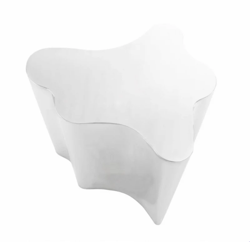 Casa Padrino Luxus Art Deco Designer Beistelltisch - Polierter rostfreier Stahl - 67 x 61 x H. 55 cm