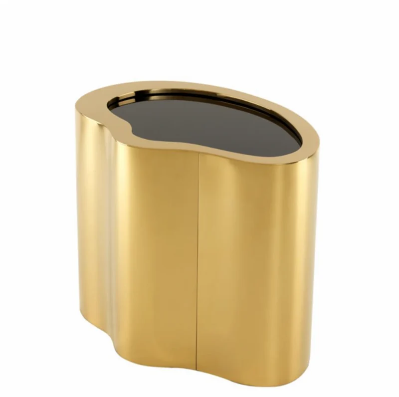 Casa Padrino Luxus Art Deco Designer Beistelltisch Gold mit schwarzem Glas 59 x 41,5 x H. 50 cm