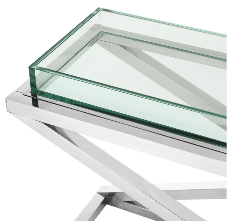 Casa Padrino Designer Edelstahl Konsole 150 x 45 x H. 77 cm - Luxus Hotel Möbel