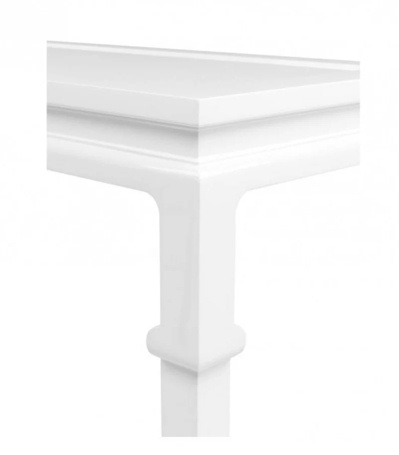 Casa Padrino Luxus Mahagoni Konsole in Piano Weiß, 160 x 45 x H. 78 cm