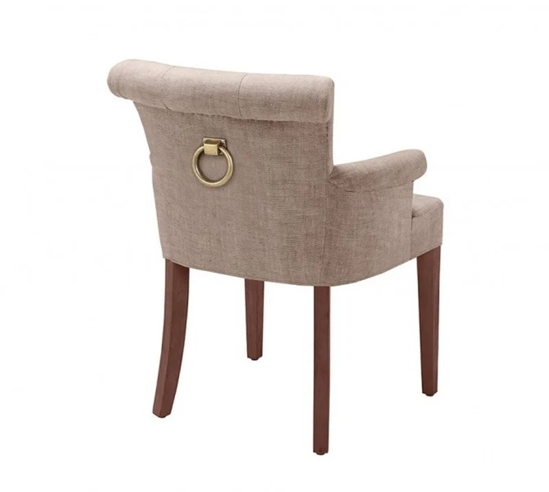 Casa Padrino Luxus Stuhl mit Armlehne Kamelbraun - Luxus Kollektion